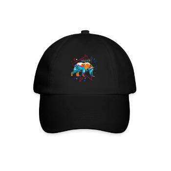 Brown bear polygon - Baseball Cap - black/black - Front