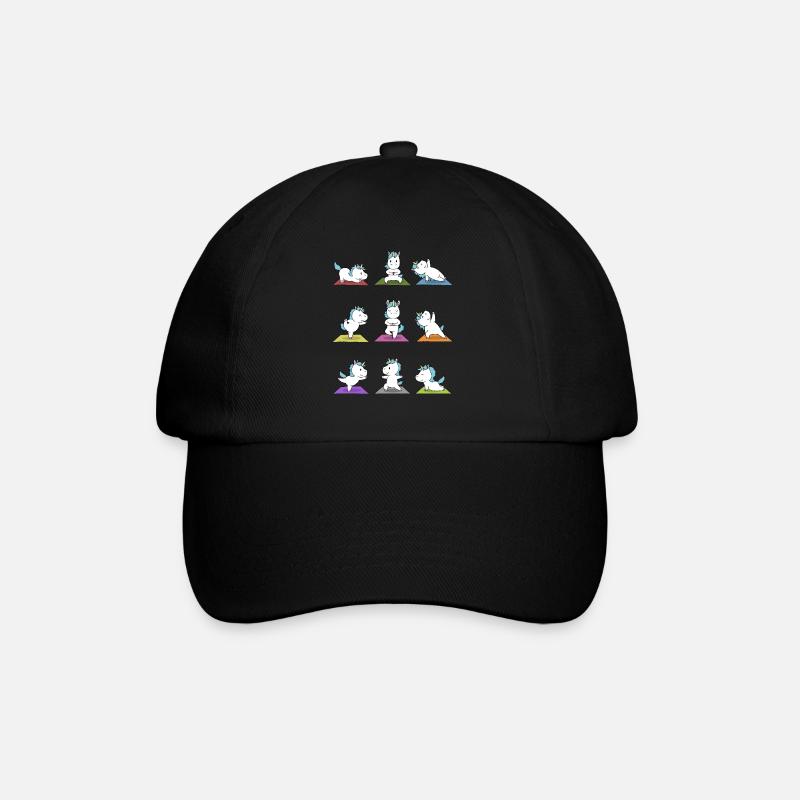 Yoga Einhorn Meditation Yogi Namaste Geschenk - Baseballkappe - Schwarz/Schwarz