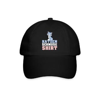 Katzen Schmuse Shirt Katze kuscheln streicheln Kat - Baseballkappe - Schwarz/Schwarz - Vorne