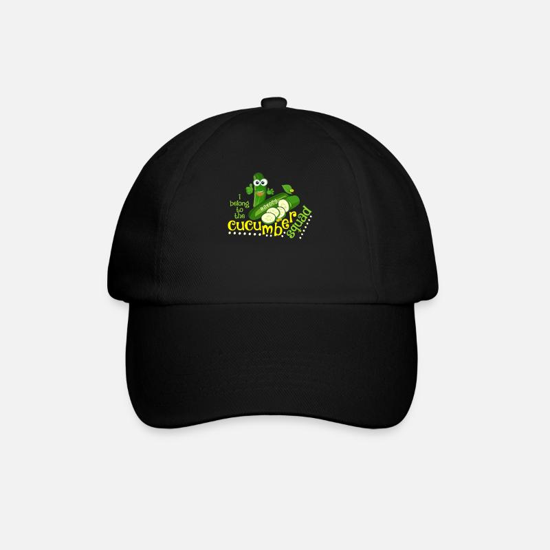 Gurke Salatgurke Cucumber Squad Geschenk lustig - Baseballkappe - Schwarz/Schwarz
