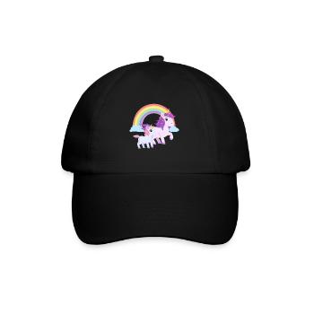 Unicorn Unicorn Shirt with Rainbow Comic Style - Baseball Cap - black/black - Front