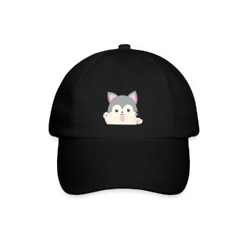 Husky - Husky T-Shirt - Husky Cute dog - Baseball Cap - black/black - Front