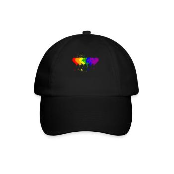 LGBT coloré coeur symbole lesbienne gai bi cadeau - Casquette classique - noir/noir - Devant