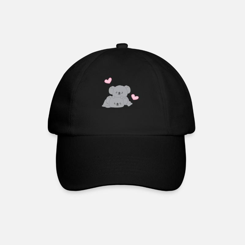 Koala - Koalas - Koalafan - Hearts - Gift - Baseball Cap - black/black