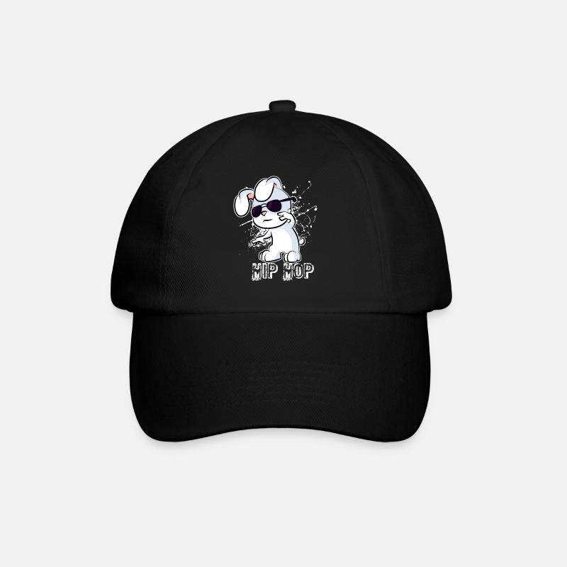 Hip Hop Hase - Baseballkappe - Schwarz/Schwarz