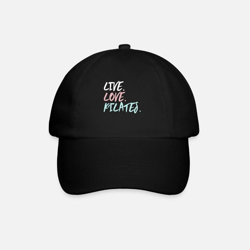 live love pilates - Baseballkappe - Schwarz/Schwarz