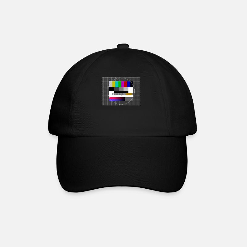Testbild Sendepause 80er 80's - Baseballkappe - Schwarz/Schwarz