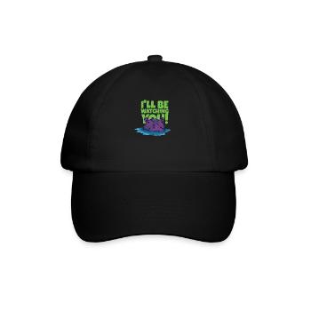 Funny hippopotamus with text - Baseball Cap - black/black - Front