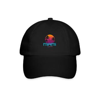 Style rétro de Miami en Floride - Casquette classique - noir/noir - Devant