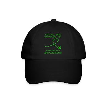 Geocaching Shirt Geocacher Gps Geocache Geschenk - Baseballkappe - Schwarz/Schwarz - Vorne