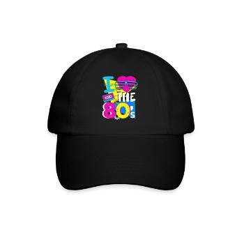 Ich liebe die 80er - 80s Retro Musik Geschenk - Baseballkappe - Schwarz/Schwarz - Vorne