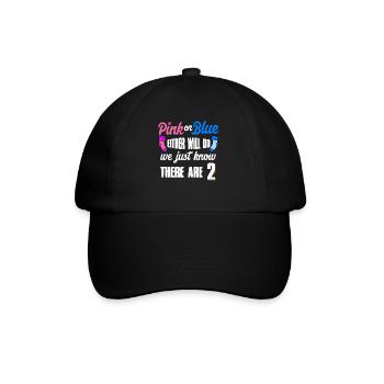 Pregnant mom twins - Baseball Cap - black/black - Front