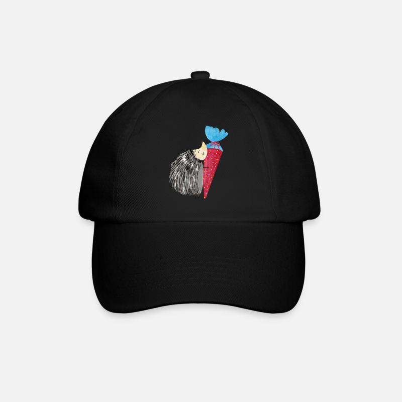 Stachelschwein Igel Schultüte Einschulung Geschenk - Baseballkappe - Schwarz/Schwarz