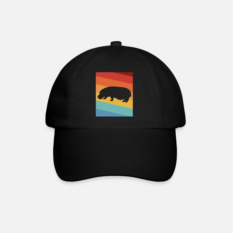 Nilpferd Afrika Safari Hippo - Baseballkappe - Schwarz/Schwarz
