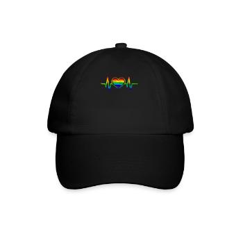ECG Heartbeat LGBT Frequency - Baseball Cap - black/black - Front