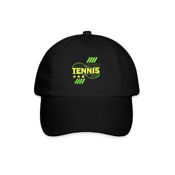 Tennis Farbmotiv Tennisschläger Geschenkidee - Baseballkappe - Schwarz/Schwarz - Vorne
