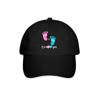 Babyparty Mädchen oder Junge - Baseballkappe - Schwarz/Schwarz - Vorne