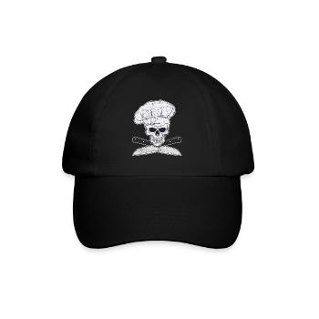 Grilling chef cook chef skull knife gift - Baseball Cap - black/black - Front