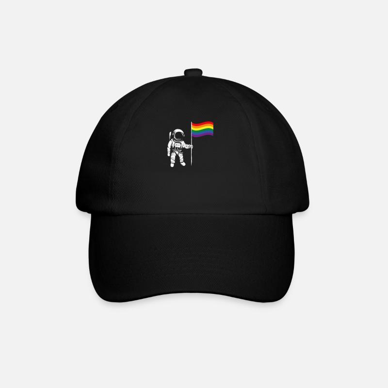 Astronaut Homo Homosexuell Pride LGBTQ Geschenk - Baseballkappe - Schwarz/Schwarz