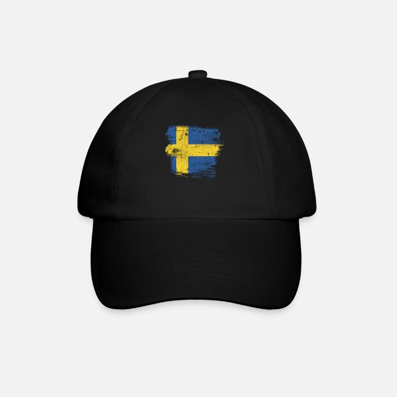 Schweden - Baseballkappe - Schwarz/Schwarz