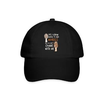 Morcheln Trüffel Pilz Sammler Geschenk - Baseballkappe - Schwarz/Schwarz - Vorne