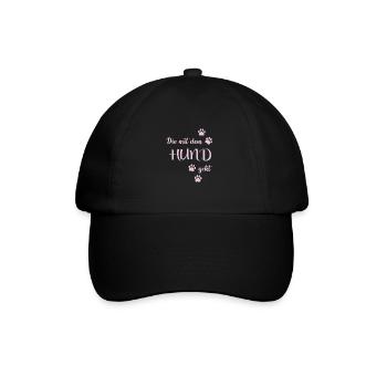 die mit dem hund geht frauen liebe für ihre Hunde - Baseballkappe - Schwarz/Schwarz - Vorne