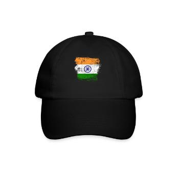 Indien - Baseballkappe - Schwarz/Schwarz - Vorne
