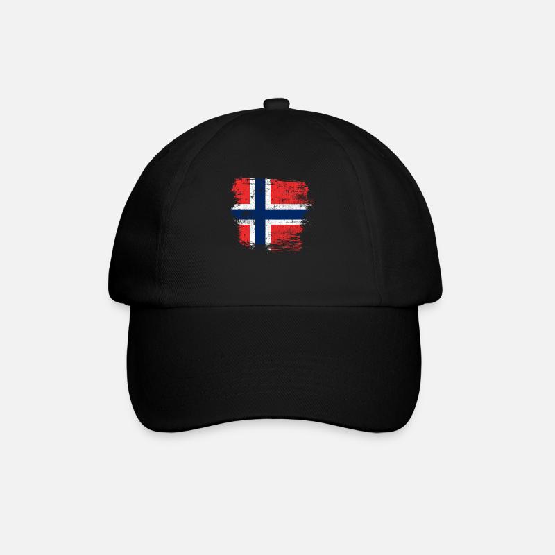 Norwegen - Baseballkappe - Schwarz/Schwarz