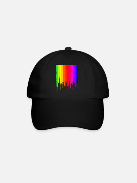 LGBTQ tropfender Regenbogen - Baseballkappe - Schwarz/Schwarz