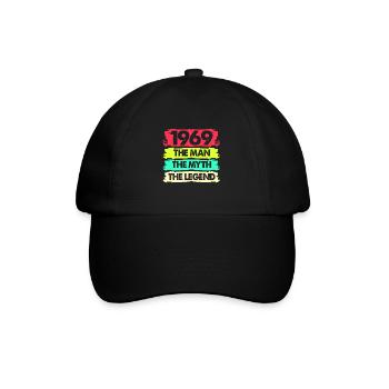 Geburtstag 50 Geschenk Geboren 1969 Fünfzig Bday - Baseballkappe - Schwarz/Schwarz - Vorne
