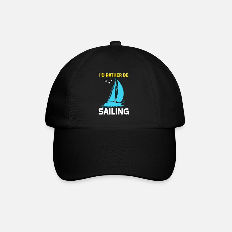 I'd rather be Sailing - Baseballkappe - Schwarz/Schwarz