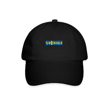 Schweden Flaggenbuchstaben - Baseballkappe - Schwarz/Schwarz - Vorne