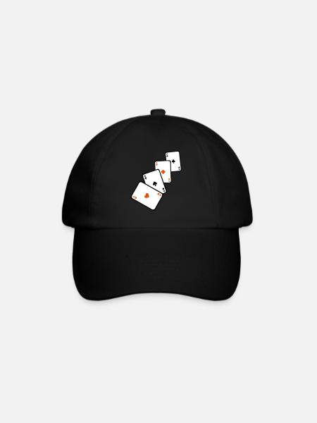 Card Poker Square Ass 1 - Baseballkappe - Schwarz/Schwarz
