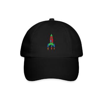 Rocket Space Shuttle Spaceship Astronaut Space - Baseball Cap - black/black - Front