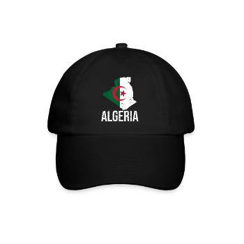 Algerian flag in map design - Baseball Cap - black/black - Front