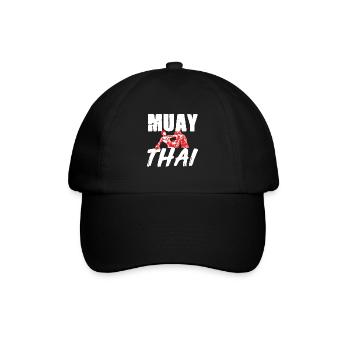 Muay Thai für Thai Boxer und Kämpfer - Baseballkappe - Schwarz/Schwarz - Vorne