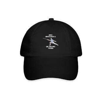 Lustig Fechten Spruch Fechter Fechtkunst Geschenk - Baseballkappe - Schwarz/Schwarz - Vorne