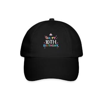 Happy Birthday 10th Birthday - Baseball Cap - black/black - Front