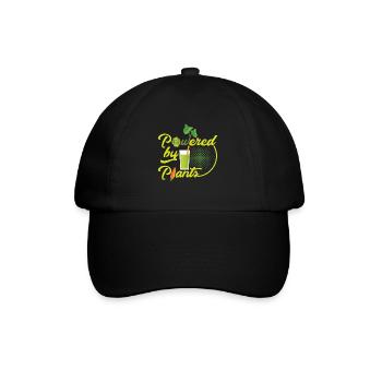Powered by plants - Baseballkappe - Schwarz/Schwarz - Vorne