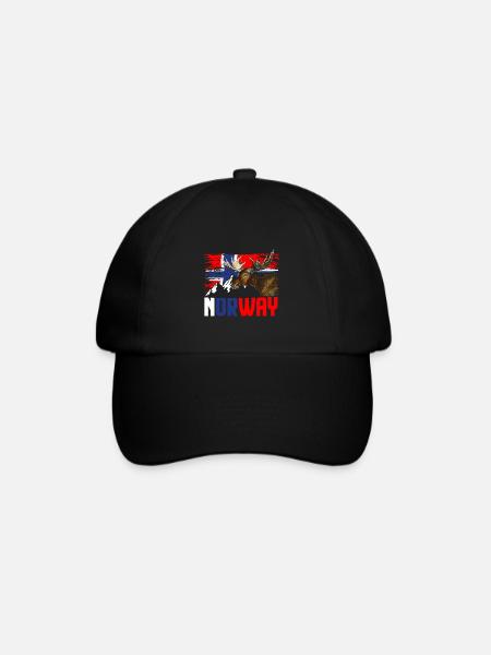 Norwegen Elch - Baseballkappe - Schwarz/Schwarz