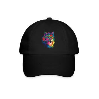 Loup coloré - Casquette classique - noir/noir - Devant