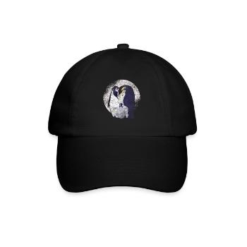 Pinguin Familie - Baseballkappe - Schwarz/Schwarz - Vorne