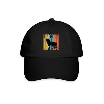 Vintage Unicorn - Baseballkappe - Schwarz/Schwarz - Vorne
