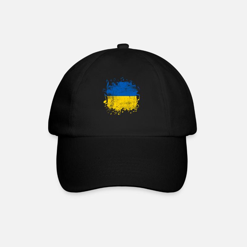 Ukraine - Baseballkappe - Schwarz/Schwarz