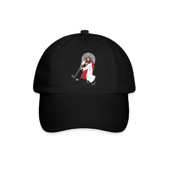 Jesus Christus Hockey Eishockey Team Sport Freak - Baseballkappe - Schwarz/Schwarz - Vorne