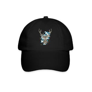 - Bayrisches Original Hirsch Bayern - Baseballkappe - Schwarz/Schwarz - Vorne