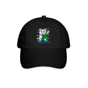 KITTY WITH SEA TURTLE - Baseballkappe - Schwarz/Schwarz - Vorne