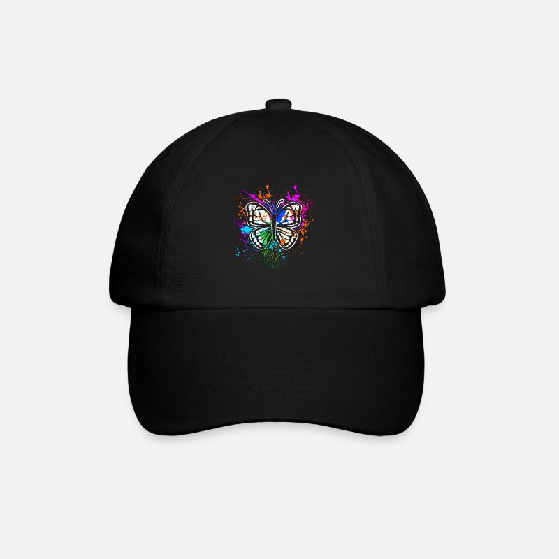 Schmetterling - Baseballkappe - Schwarz/Schwarz