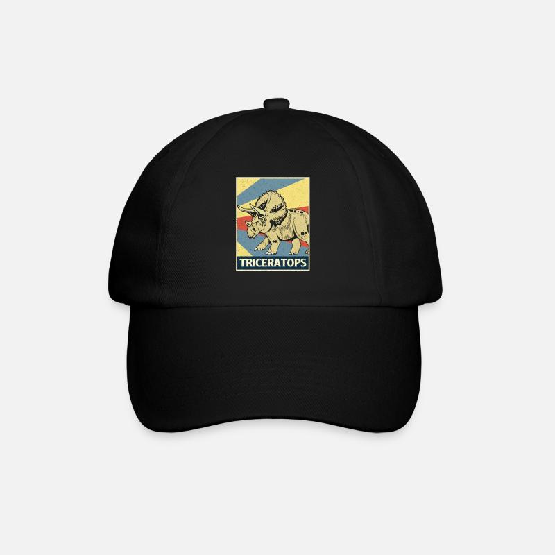 Triceratops - Baseballkappe - Schwarz/Schwarz