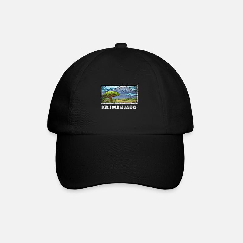 Kilimanjaro Geschenk - Baseballkappe - Schwarz/Schwarz